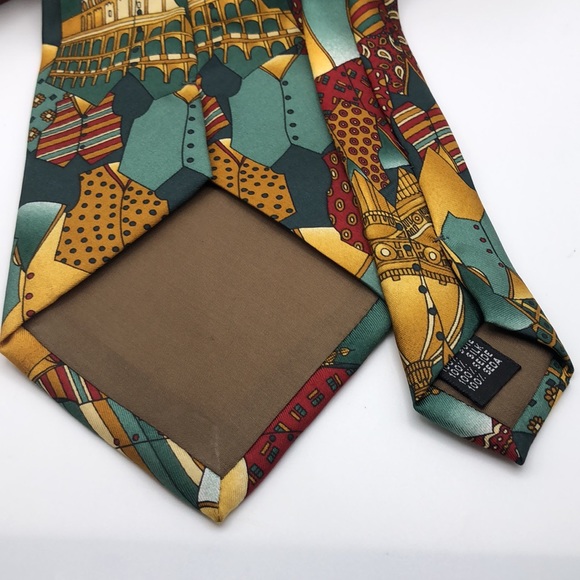 Firenze 100% Silk Tie Made in Italy.  Simone Italy. Landmarks Rome - Picture 8 of 10